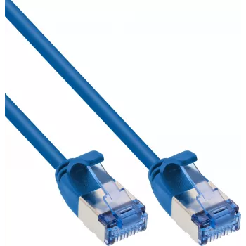 InLine® Slim Patch Cable, U/FTP PiMf, Cat.6A, Blue, 5 m