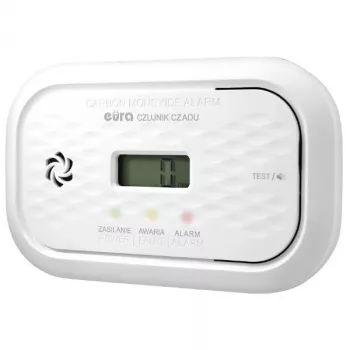 EURA CD-72A2V4300/B Carbon Monoxide Detector with Electrochemical Sensor, 85 dB Alarm, 7-Year Sensor Life