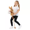 LEAN TOYS Hobby Horse Stick Horse Head with Galloping and Neighing Sounds, Beige, 100 cm