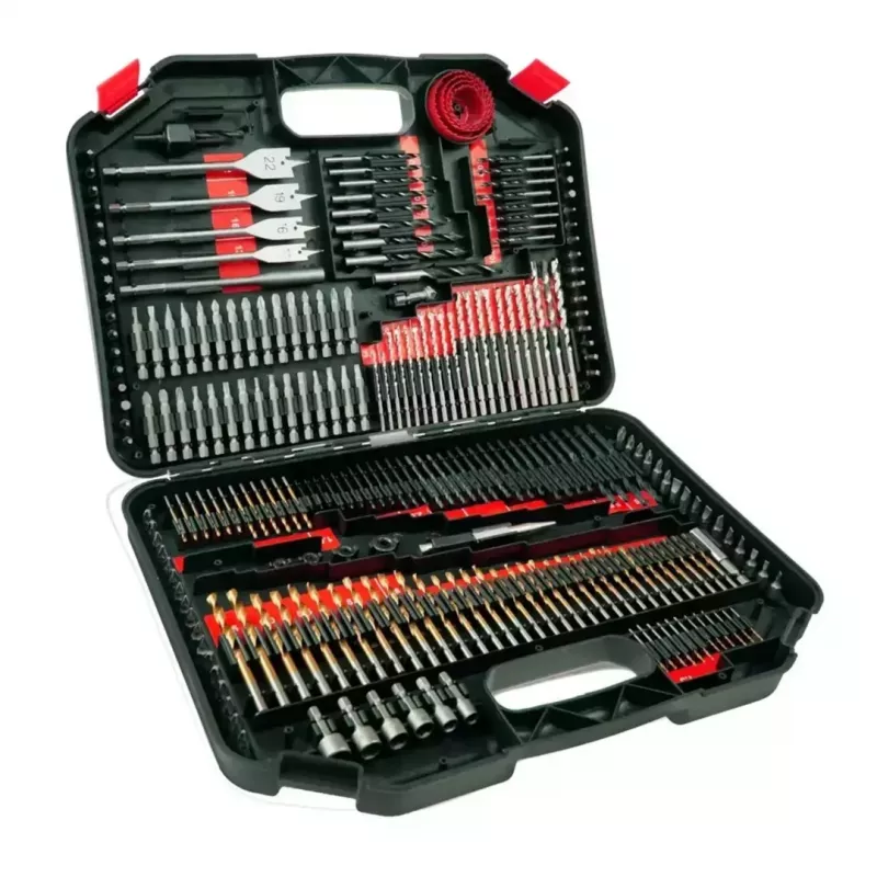 DEDRA 18A11S246 246-Piece Drill and Screwdriver Bit Set with HSS, Wood, Masonry Bits and CrV Driver Bits in Blow-Molded Case