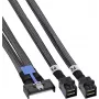 InLine® MCIO x8 to 2x MiniSAS-HD SFF-8643 Cable, 0.5 m, Black