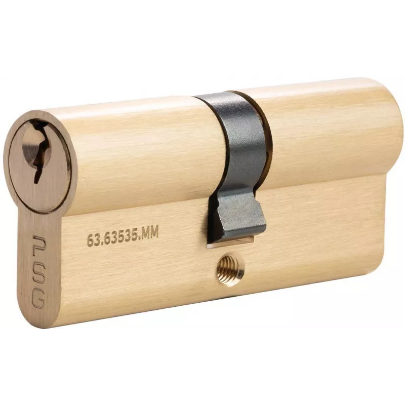PSG 63.63535.MM Solid Brass Double Cylinder Lock 35/35 Polished Brass
