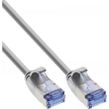 InLine® Slim Patch Cable, U/FTP PiMf, Cat.6A, Grey, 2 m