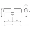 PSG 63.63030.MN Euro Profile Double Cylinder Lock, Solid Brass, Satin Nickel, 30/30 mm, 3 Keys