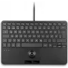 PERIX PERIBOARD-427 H DE Wired USB Mini Keyboard with Integrated Trackball and Backlight, Black