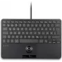 PERIX PERIBOARD-427 H DE Wired USB Mini Keyboard with Integrated Trackball and Backlight, Black