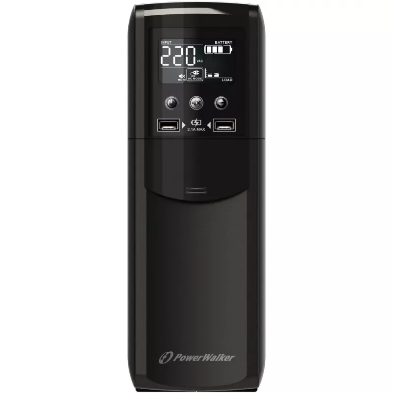 PowerWalker VI 800 CSW Line-Interactive UPS - 800VA/480W, 2 Schuko Outlets, AVR, USB