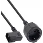 InLine® Mains Adapter Cable IEC C14 to Schuko Socket, 2m, Black