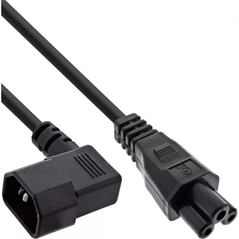 InLine® Mains Cable C14 Female Angled to C5 Male, Black, 3m