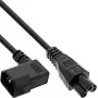 InLine® Mains Cable C14 Female Angled to C5 Male, Black, 3m