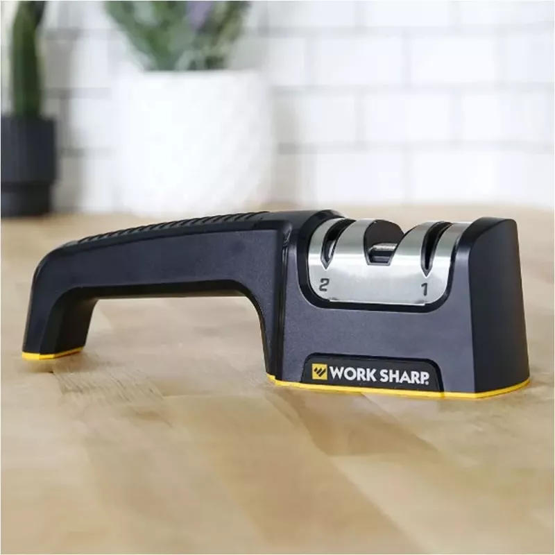 Work Sharp Kitchen Pull-Through Knife Sharpener 2-Stage Tungsten Carbide & Ceramic Black/Silver