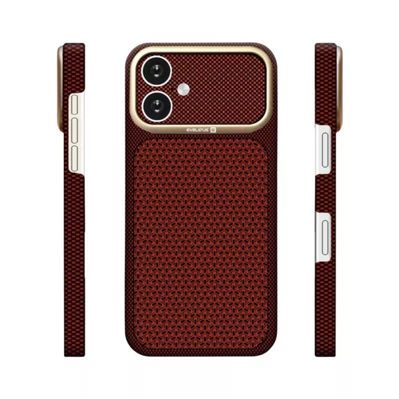 Evelatus Apple iPhone 17 Carbon Premium Edition MagSafe Case Burgundy