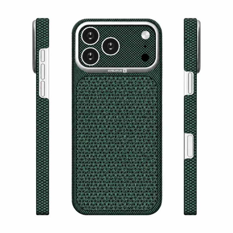 Evelatus Apple iPhone 17 Pro Carbon Premium Edition MagSafe Case Green