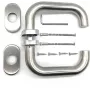 PSG Milano Stainless Steel Lever Door Handle Set with Oval Keyhole Backplate, Satin Brushed Finish, Reversible for Interior Doors, 63.401