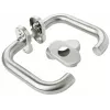 PSG Milano Stainless Steel Lever Door Handle Set with Oval Keyhole Backplate, Satin Brushed Finish, Reversible for Interior Doors, 63.401
