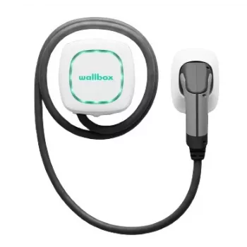 Wallbox Pulsar Plus 7.4 kW Type 2 Electric Vehicle Charging Station, White with 5m Black Cable