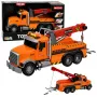 LEAN TOYS Truck with Crane Roadside Assistance Hook Lights Sounds Orange 1:18