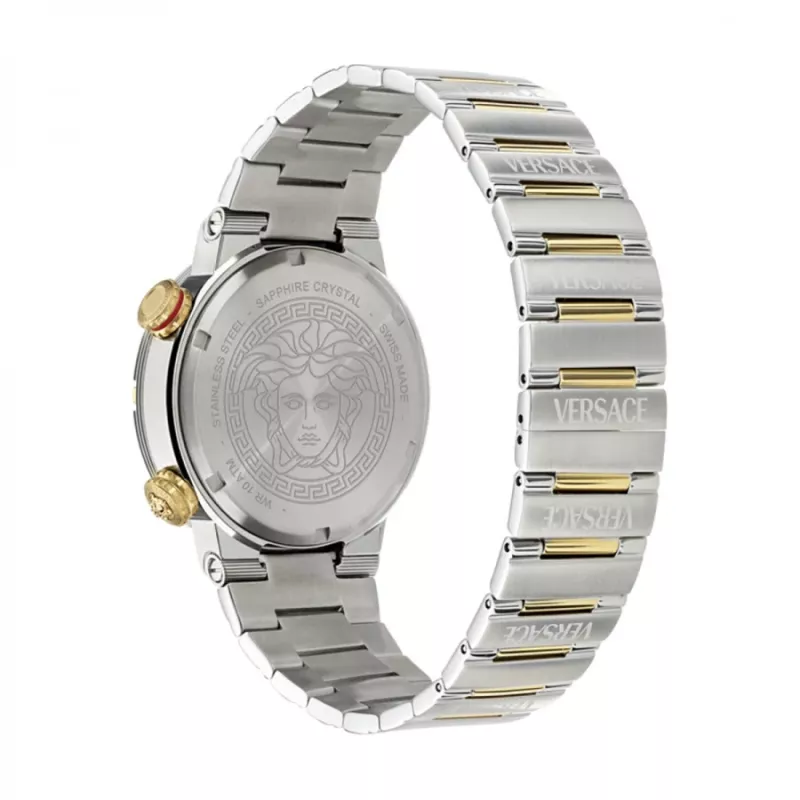 Versace V-Race Men's Swiss Quartz Watch VE8G00424 43mm Stainless Steel Black Dial