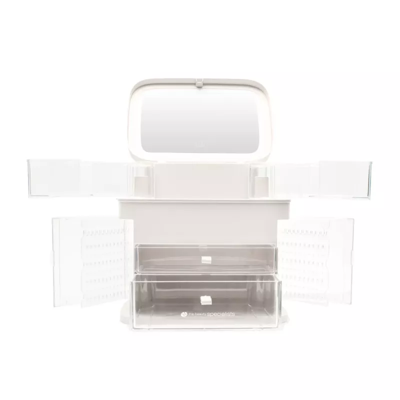 Rio CSSM-EU/1,2 Beauty Box Cosmetic Storage with Cantilever Trays and Key Lock
