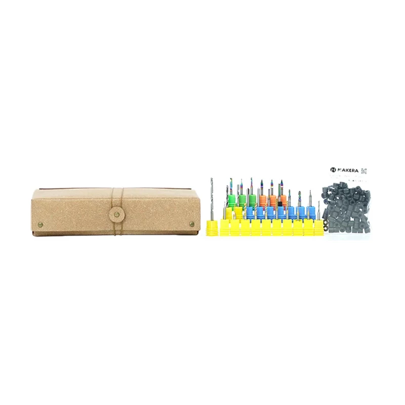MAKERA Carvera Essential Extended Router Bit Set (52 pieces) – Solid Tungsten Carbide CNC Bits, 1/8 inch & 1/4 inch Shanks, Assorted Types for Wood, Plastic, Aluminum, PCB