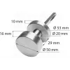 PSG Flat Movable Door Knob Set with Round Escutcheon, Stainless Steel (63.409)