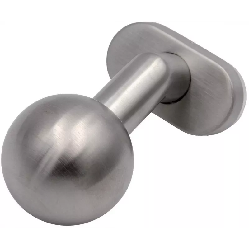 PSG 63.410 Fixed Round Stainless Steel Door Knob with Oval Escutcheon