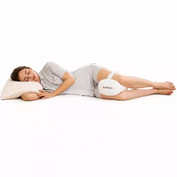 Momcozy EP001 Ergonomic Memory Foam Knee Pillow for Side Sleepers, Cream White