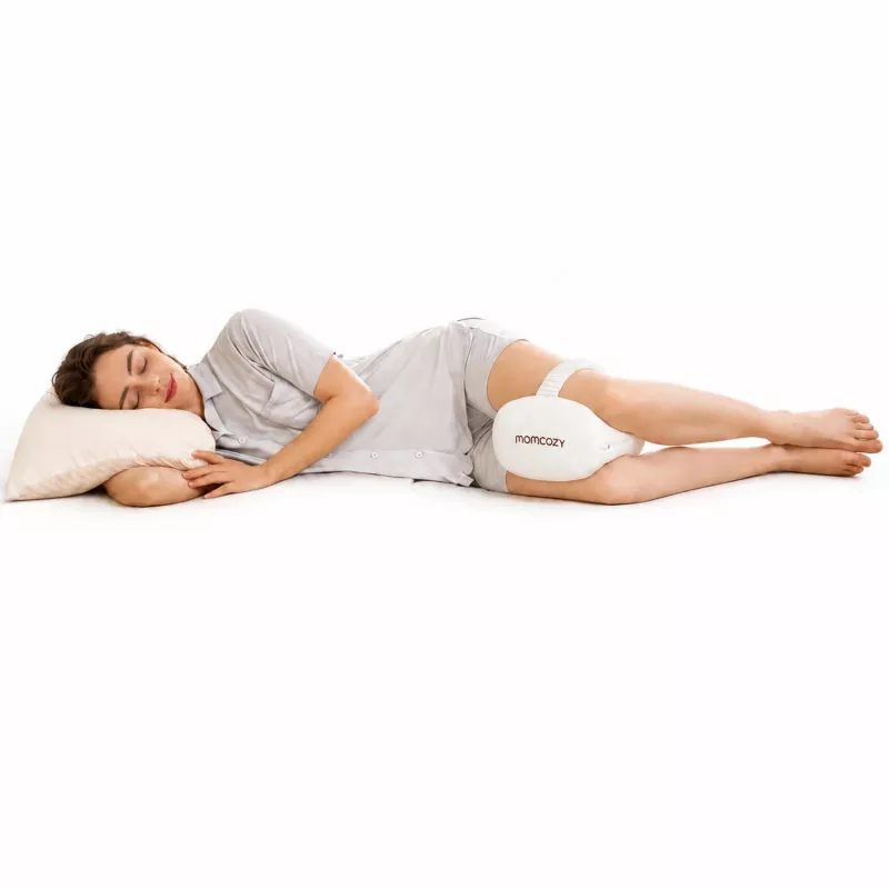 Momcozy EP001 Ergonomic Memory Foam Knee Pillow for Side Sleepers, Cream White