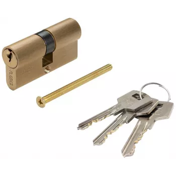 PSG 63.63030.MM Brass Euro Profile Double Cylinder Lock 30/30 mm