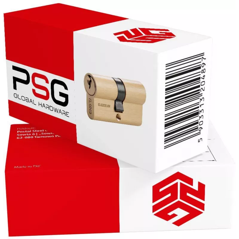 PSG 63.63030.MM Brass Euro Profile Double Cylinder Lock 30/30 mm