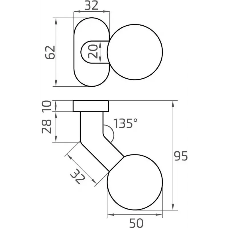 PSG 63.419 Movable Round Stainless Steel Door Knob with Offset Oval Escutcheon