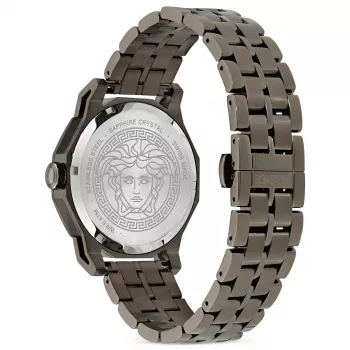 Versace Men's V-Race GMT Alarm Watch VE9I00524 43mm Stainless Steel Black Dial