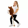 LEAN TOYS Hobby Horse Stick Horse Head with Galloping and Neighing Sounds, Brown, 100 cm