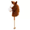 LEAN TOYS Hobby Horse Stick Horse Head with Galloping and Neighing Sounds, Brown, 100 cm
