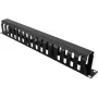 VALUE 1U 19-Inch Front Cable Management Panel with 5 D-Rings, Black RAL 9005