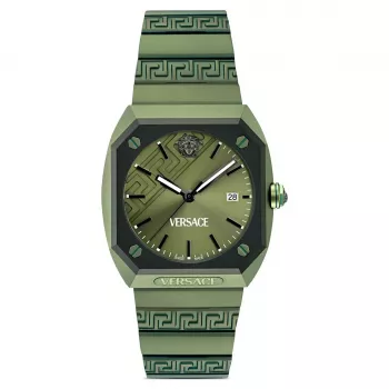 Versace Men's VE8F00324 Swiss Quartz Chronograph Watch 44mm Stainless Steel Black Dial