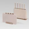 MEO MR-1412-BEIGE MAESTRO Knife Set with Cutting Boards and Stand, 5 Knives, 2 Boards, Beige