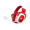 HAV H2002d Wired Gaming Headset with 50mm Drivers, RGB LED, Noise-Isolating Microphone, White/Red