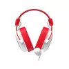 HAV H2002d Wired Gaming Headset with 50mm Drivers, RGB LED, Noise-Isolating Microphone, White/Red