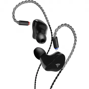 Sharkoon Stealthbite IEM In-Ear Gaming Headset with Detachable Boom Mic, USB-C/USB-A/3.5mm, Black
