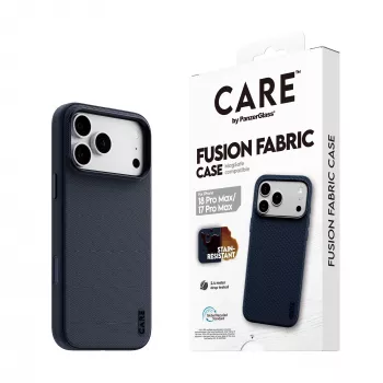 CARE by PanzerGlass Fusion Fabric Case Blue with MagSafe for iPhone 17 Pro Max
