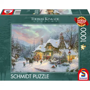 Schmidt Spiele Thomas Kinkade Studios: Santa's Night Before Christmas 1000-Piece Jigsaw Puzzle