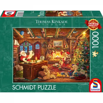 Schmidt Spiele Thomas Kinkade Studios: Santa Checks the Wishlist 1000-Piece Jigsaw Puzzle