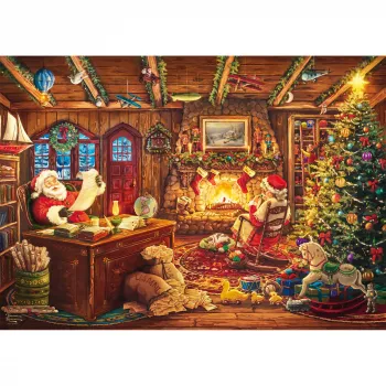 Schmidt Spiele Thomas Kinkade Studios: Santa Checks the Wishlist 1000-Piece Jigsaw Puzzle