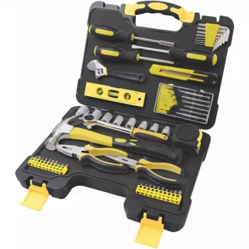 FIELDMANN FDG 5008-53R 53-Piece Socket and Bit Set with 1/4 inch and 1/2 inch Drive Ratchets, Chrome Vanadium Steel, Metric