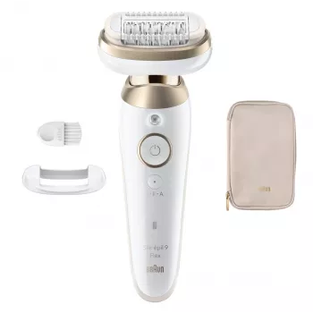 Braun Silk-épil 9 Flex SES9-011 3D Epilator, Wet & Dry, White/Gold