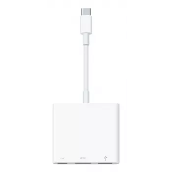 Apple MW5M3ZM/A Digital AV Multiport Adapter - USB-C to HDMI, USB-A, USB-C PD - 4K 60Hz - Silver
