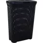 CURVER Style 40L Laundry Box with Hinged Lid, Rattan Effect, Black