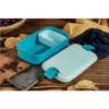 CURVER Lunch&Go Rectangular Food Bowl with Integrated Cutlery, 1.4L, Blue