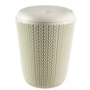 CURVER Knit 7L Round Bathroom Waste Bin in White